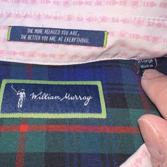 William Murray Shirt Mens Size XL Pink White Beer Beersucker Golf Button Down SS - Picture 6 of 15